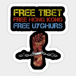 FREE TIBET FREE HONG KONG FREE UYGHURS Sticker